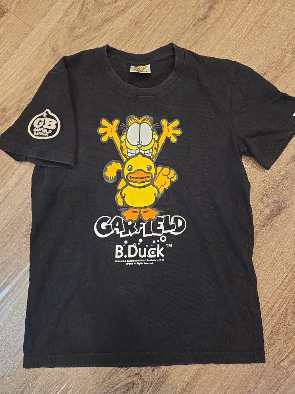 Garfield x B.Duck Collab Black Heavyweight T-Shirt